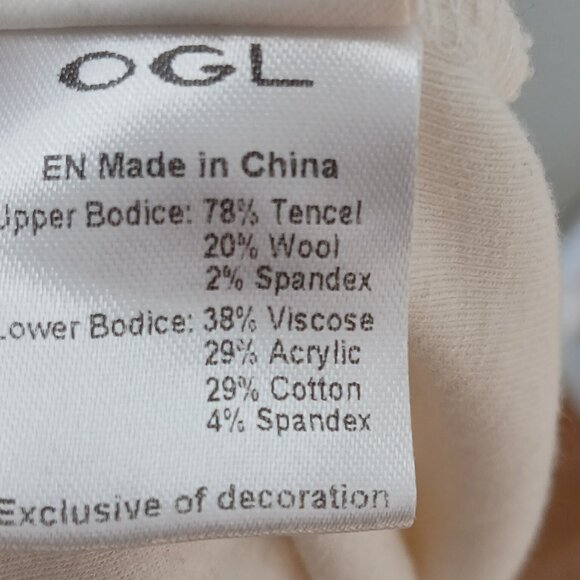 OGL Tencel Wool Blend Sheer Shoulder Thermal Brami Top Size Medium - Picture 7 of 7